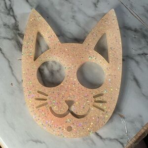 Cat keychain self defense (pink shimmer ) - NEW